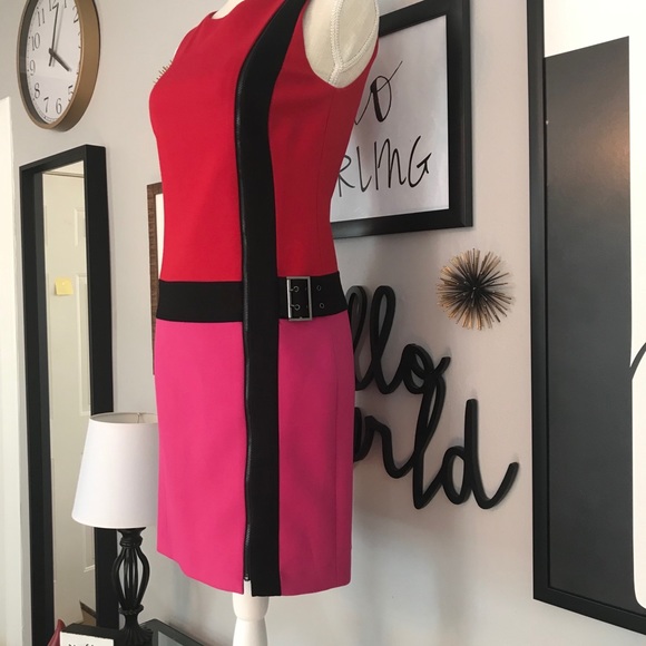 Laundry Red/Pink/Black Sleeveless Dress - Picture 2 of 11